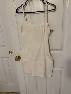 H&M Cream Spaghetti-Strap Bodycon Mini Dress
